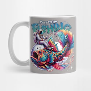 Astronaut Fishing in Space - Colorful Cosmic Father's Day Gift Mug